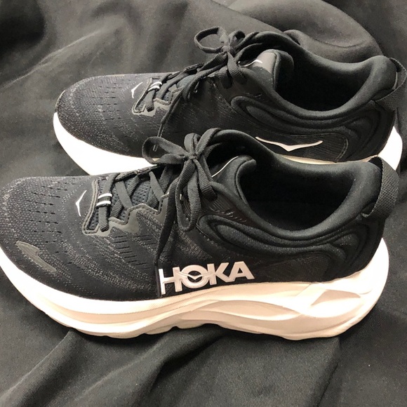Hoka Shoes - Hoka Black and White Gaviota 6 Sneakers